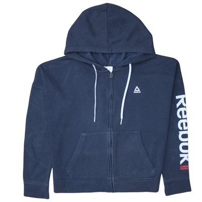 Reebok Hoodie Damen UK Größe M Blau Full Zip