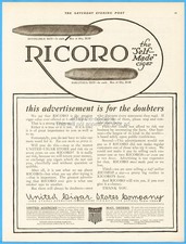 1916 Print Ad United Cigar Stores Co Ricoro Tobacco Vintage ORIGINAL ADVERTISING