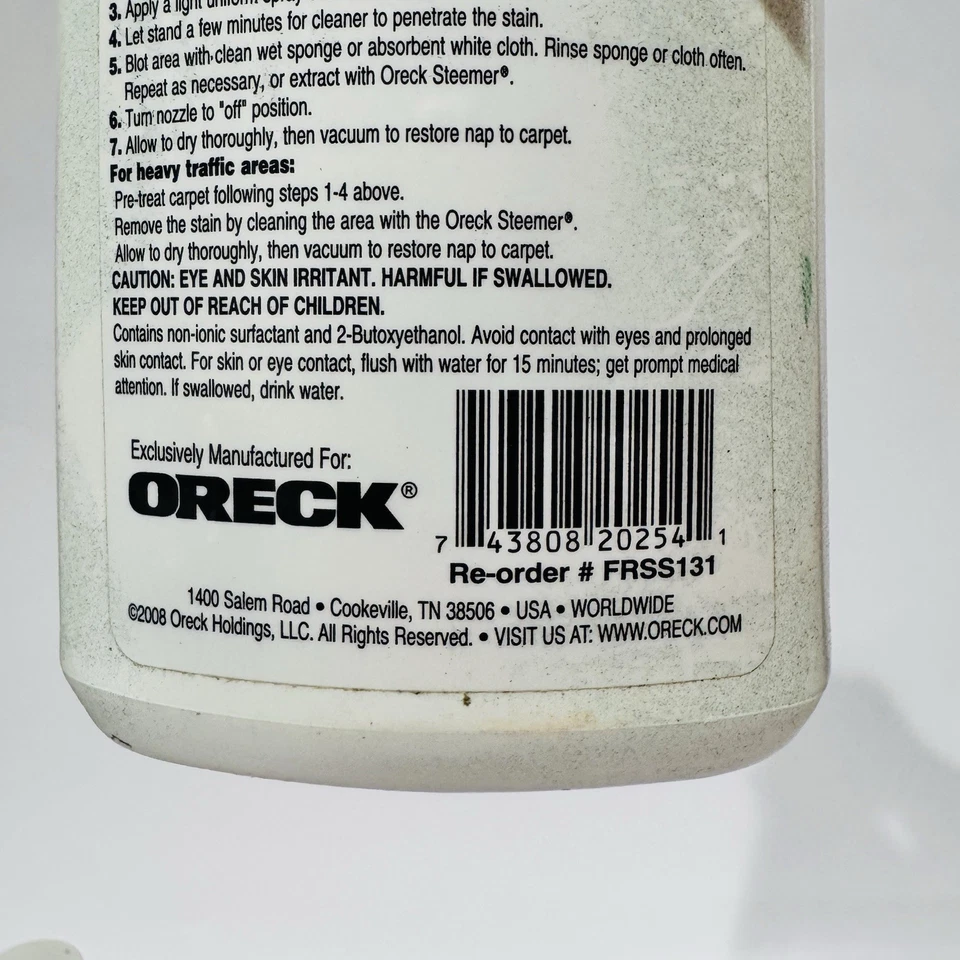 (3) Prelimpiador de manchas y manchas Oreck Professional de liberación completa sellado 2001 y 2008 Foto 4 de 4