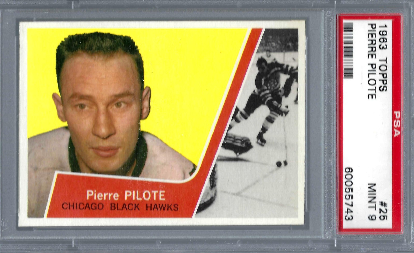 1963 Topps HK #25 PSA 9 Pierre Pilote Black Hawks 25 SET BREAK