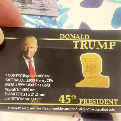 donald trump 1/500 Oz 999 Fine Gold