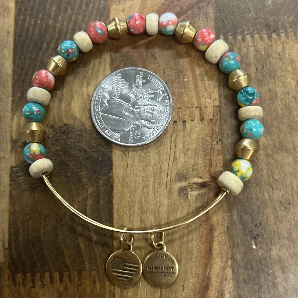 Pulsera con Cuentas Alex & Ani Tono Azul Y Rosa/Dorado “Viaje” Foto 2 de 4