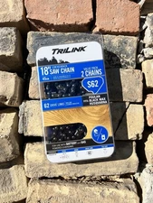 2-Pack TRILINK 18” Saw Chain S62 3/8 LP .050 5/32” 15062X2TLW Poulan HUSQVARNA