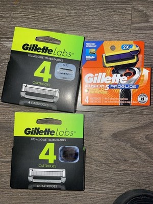 NEW Gillette Lot Of 3 Labs 4 And Proglide Razor Total 12 Cart.