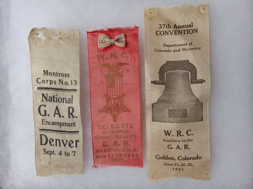 COLORADO GAR CIVIL WAR WRC GRAND ARMY REPUBLIC GOLDEN MANITOU REUNION RIBBONS