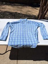 Peter Millar XL Summer Comfort Blue Green Plaid Long Sleeve Button Down Shirt