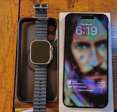 Apple iPhone 16 Pro Max Black Titanium, 256GB And Apple Watch 49 mm, Titanium &