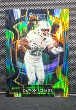 2025 Panini Select - Concourse De'Von Achane #81 Green & Yellow Shock Prizm