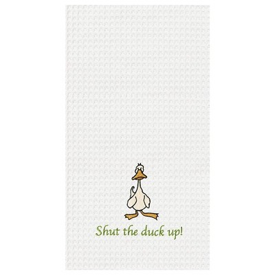 Shut The Duck Up Funny Cotton Waffle Weave Kitchen Towel Decor Decoration 18''...