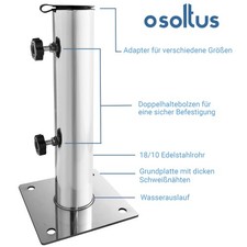 Kit Adattatore Per Ombrellone Da Giardino Con Anelli Riduttori | 3 Misure (32/38/48 Mm) Per Base E Tubo, Staffe In Plastica