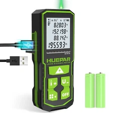 Huepar Professional Green Laser Measuring Tool 196ft, Digital Rechargeable La...