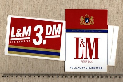 Aufkleber/Sticker L&M 19 cigaretten 3,- DM Zigaretten Tabak
