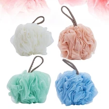 4 Pcs Bath Towel Travel Bathing for and Home Use Flower Sponge Balls Scrubber