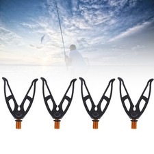 4 Pcs Stainless Steel Fishing Rod Rests V Rubber Butt Grip V Back Rests For HG