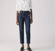 New Levi's 26x26 501 Original Cropped Women's Jeans Dark Indigo - Worn In