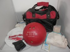 Brunswick Axis Red 16 lb Bowling Ball w/ Bag, SeeSaw Polisher, Wrist Aid  More 
