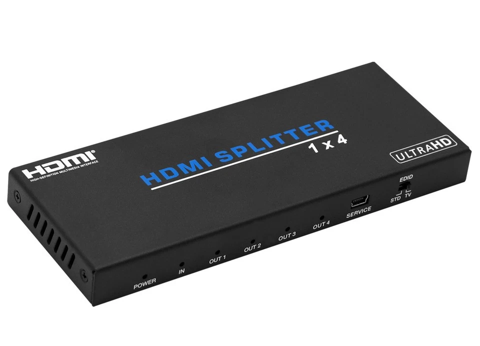 4 Port HDMI Amplified Splitter (Video/Audio) 4Kx2K @60Hz / 4:4:4 / HDCP2.2 - Image 2 of 2