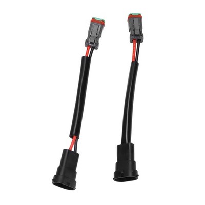 2x DT Female To H11 Male Conversion Wire Harness Adapter Waterproof For LED SET