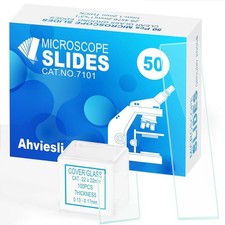Microscope Slides and Covers Kit – 50 Blank Pre-Cleaned Glass Slides for Micro