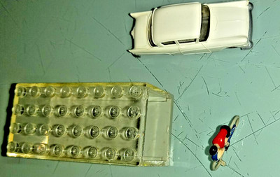 VINTAGE LEGO SYSTEM Nr. 262 OPEL 58 REKORD in Teil Garage plus RAR Radfahrer