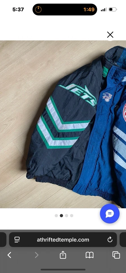 New York Jets/Yankees Sewn Together Starter Jacket 1 of 1 - Image 2 of 4