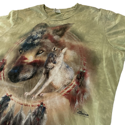 The Mountain USA Wolf T-Shirt Womens Size XL Short Sleeve Graphic Tie Dye Animal