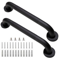 Shower Grab Bar, 2 Pack 16 Inch Black Bathroom Grab Bar, 1.25" Diameter 304 S...