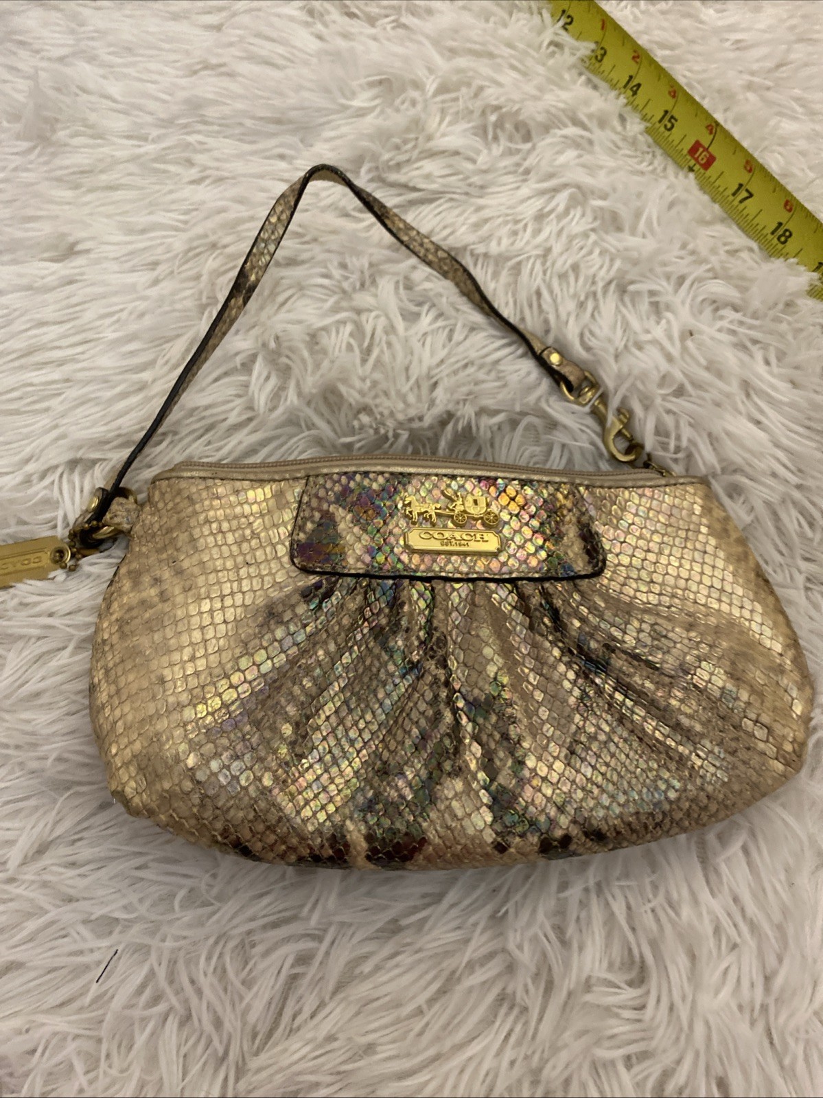 Coach Iridescent Wristlet Python Vintage Large Wr… - image 1