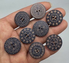 50PC Retro Vintage Wood Buttons 2 Hole Scrapbooking Sewing 20mm 3/4 Inch