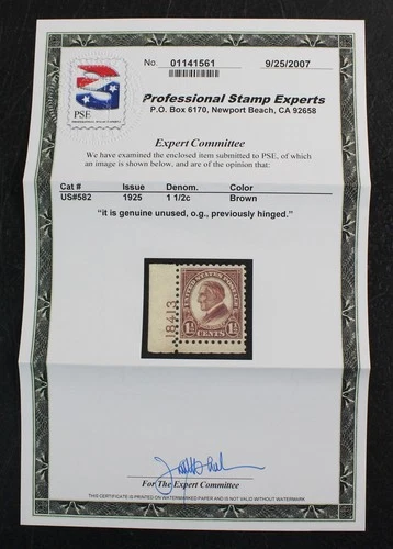 CKStamps: US Stamps Collection Scott#582 Mint LH OG