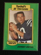 1987 Hygrade Football's All-Time Greats Johnny Unitas Baltimore Colts #NNO