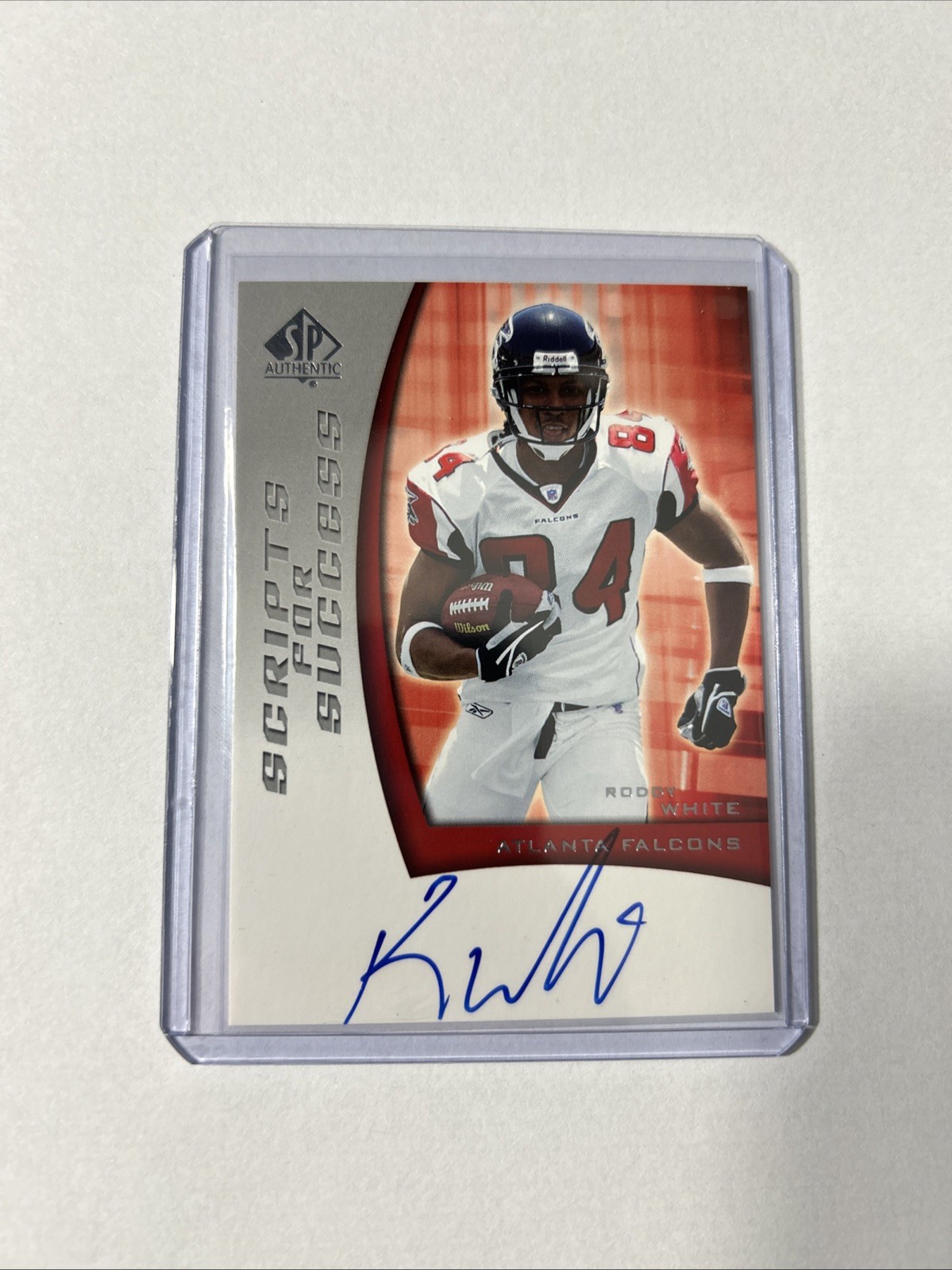 2005 Upper Deck SP Authentic Roddy White Scripts For Success RC On Card Auto 