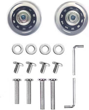 Luggage Suitcase Wheels Replacement Kit OD50mmxID6xW18mm Black Clear 50mm Lug