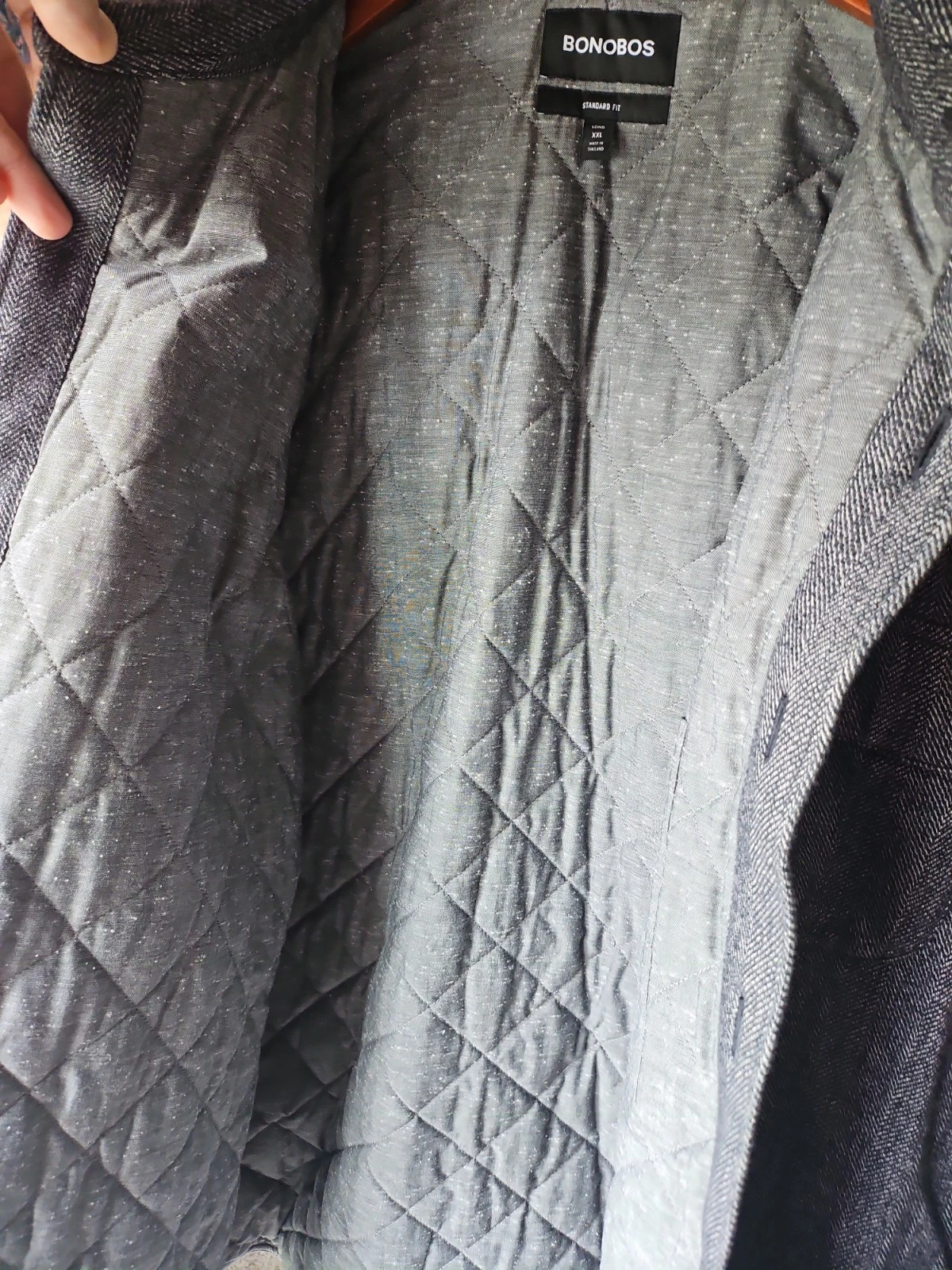 Men's Bonobos Quilted Standard Fit Shacket Black And White Herringbone XXL - product detail image 8