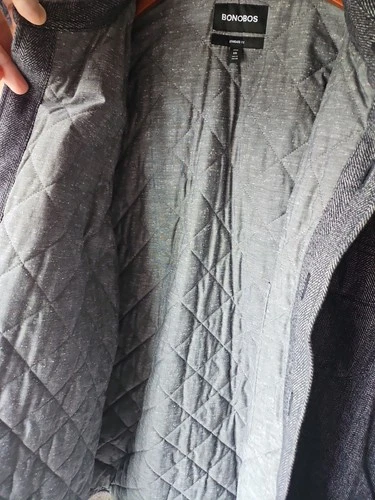 Men's Bonobos Quilted Standard Fit Shacket Black And White Herringbone XXL image 8
