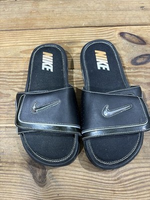 Nike COMFORT Slide 2 Sandal Men's Size 8 Black/Metallic Silver 415205 002