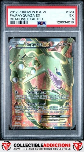 2012 Pokemon Black & White Dragons Exalted #123 Rayquaza Ex PSA 5
