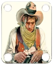 Neckplate to fit Electric Guitar Color Graphic P J Bass Strat Wild West 29