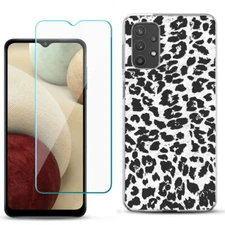 For Samsung Galaxy A32 5G Slim Case, w/ Tempered Glass - Cheetah B/W