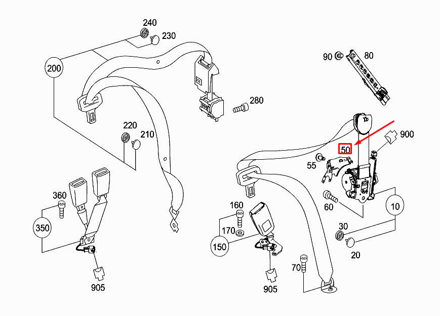 Console de montage arrière gauche C pour MERCEDES-BENZ E W212 A2126300731