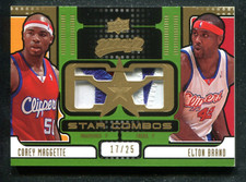 2008-09 Upper Deck MVP Star Combos Patch Corey Maggette Elton Brand /25 Clippers
