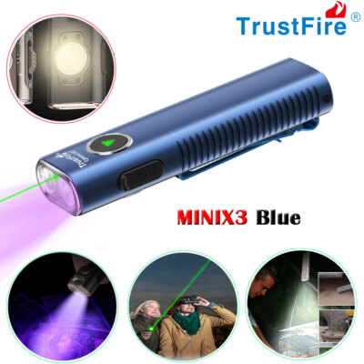 X3 Green Laser & 365nm UV light Flashlight 1050Lumen Rechargeable Magnet Torch 