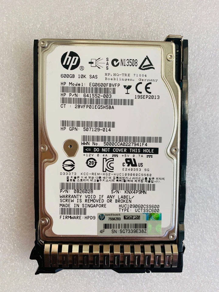 600GB 10K SAS 2.5" 6Gbs Server Hard Drive Fits HP DL360 DL380 DL385 Gen8 G8 Gen9 - Image 3 of 4