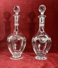 Saint Louis Manon 2 Wine Decanter Karaffe Carafe A Vin Eau Cristal Grave Empire