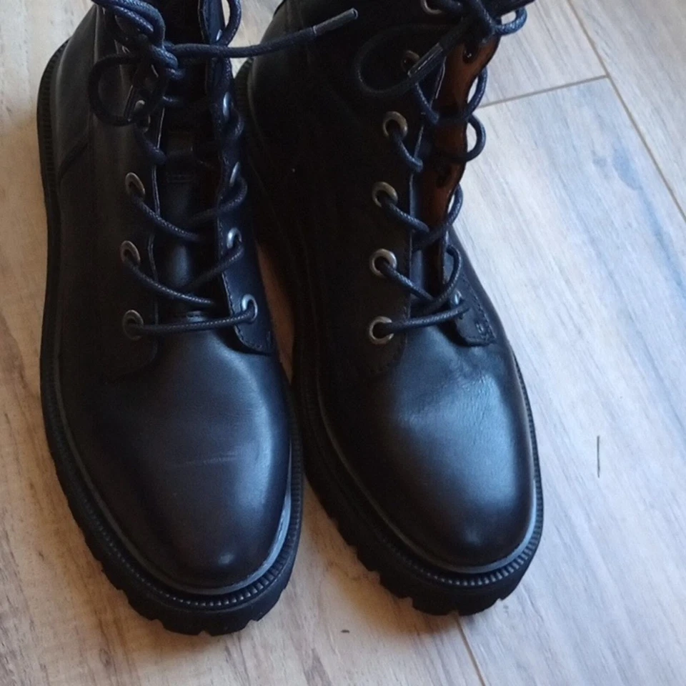 Botas de Combate Madewell Ranger Negras de Cuero con Cordones Talla 7 Nuevas Foto 2 de 4