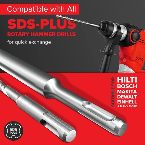 Punte trapano a percussione SDS Plus per muratura 6 - 32 mm testa trasversale x TCT cemento mattoni muro - Foto 7 di 10
