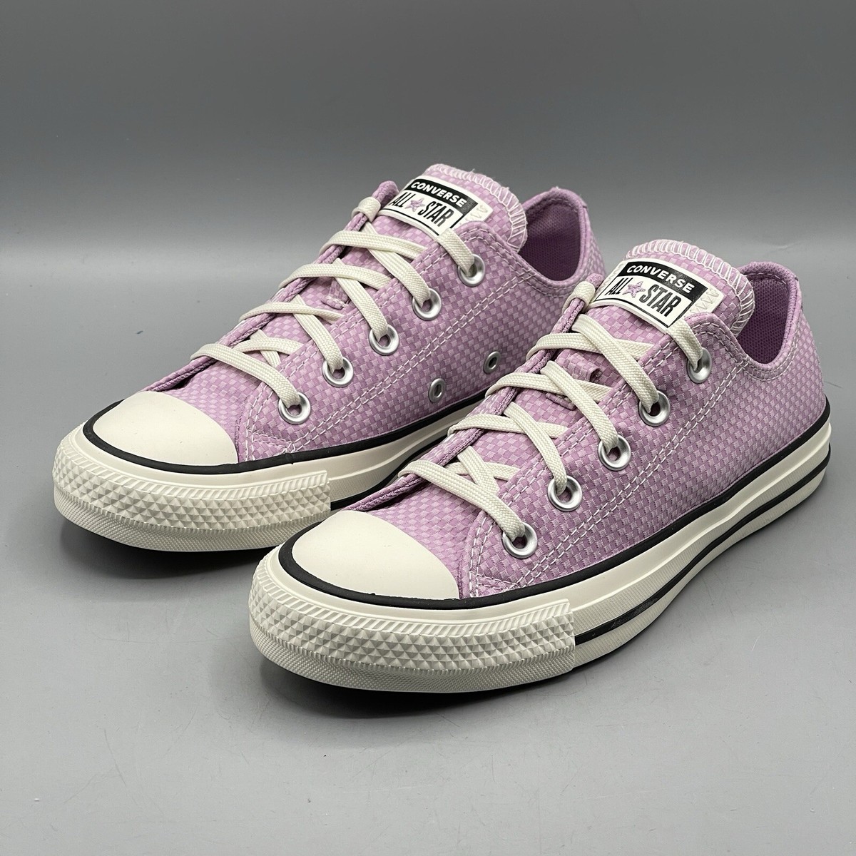 Converse Women's 5 Sneakers Purple Lavender Checked Low Top CTAS