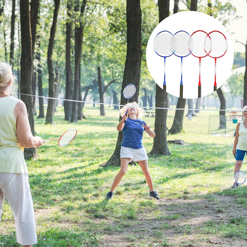 4 Player Badminton Set with Rackets Poles Net Carry Bag and Shuttlecock