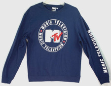 MTV Logo Official Crewneck Blue Sweatshirt Music Television Channel Size XL