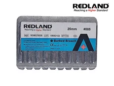 Redland Dental 30 pc. GREEN #005 25 mm Endo Stainless Steel Barbed Broaches FDA